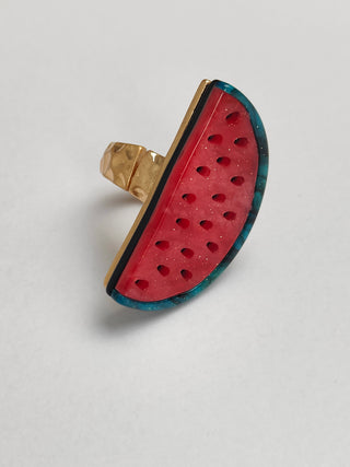 Anello Anguria – Regolabile, Dorato, Antiallergico