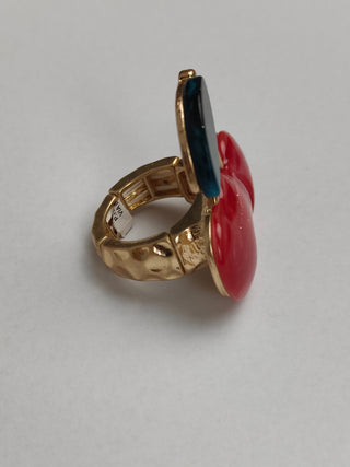 Anello Ciliegia – Regolabile, Dorato, Antiallergico