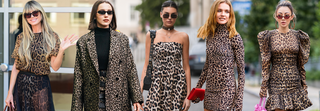 Modelle per strada che indossano capi animalier 