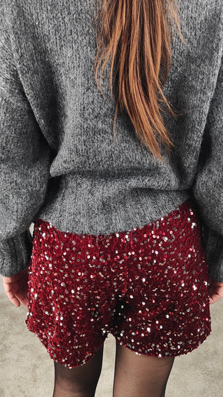 Pantaloncino in paillettes ed elegante, perfetto per le feste comode. Vestibilità comoda, ideale dalla XS alla M.